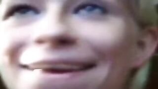 Lonely thrall in fetish garments walking in the woods