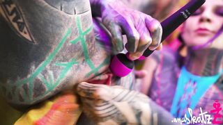 2 tattooed lesbos explore anal play with big toys – featuring ATM, gaping, and genuine orgasms