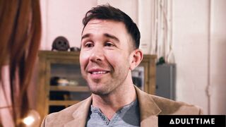 ADULT TIME - Hawt Redhead Swinger Scarlett Mae Rides Her Spouse's Hung Superlatively good Ally