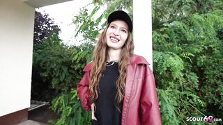 GERMAN SCOUT - Skinny Ukrainian Beauty Mari Moon inadvertently cum in eye at Pick Up Casting Screw