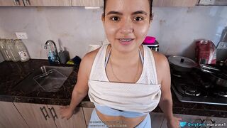 DON'T CUM INSIDE, I'M YOUR SCREWING STEPMOTHER. Stepson fulfills his dream, cumming in the throat of his BULLY STEPMOTHER