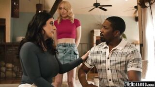 Isiah Maxwell is shocked when his breasty wife Sarah Arabic hands him the divorce papers ifo her recent gf Lily Labeau.They get to bang for his signature