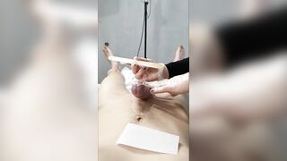 The male came twice during waxing Hands-free ejaculation.