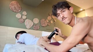 Giant Mexican dick gets sucked by a lascivious youthful man