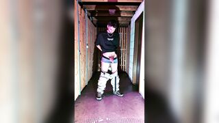 Chap Jerk Off and Urinate in his Basement