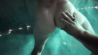 dogging white angel in the pool pov