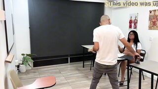 Lascivious student seduces teacher by showing him her porn movie scenes