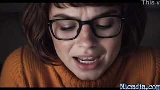 Scooby Doo AI Genrated Cosplay - Velma Filled With Large Penis