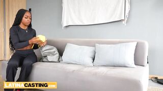 Real Latin chick With Black Skin Groans As Large White Knob Screws Her Booty From Behind!