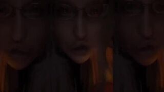 Crossdressing in front of mirror