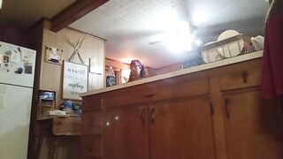 Sexy TS Transgender Wench, Sissy Cleaning Dishes (Belt Slide)