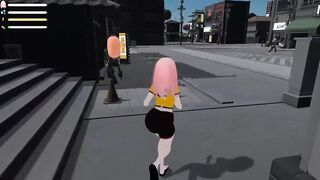 Manga game Roxanne exhibitionist in public